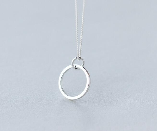 Real. 925 Sterling Zilveren Sieraden Cirkel Ronde/Driehoek/Vierkante Ketting/Hangers Geometrische sieraden box ketting 18 "inch GTLX727