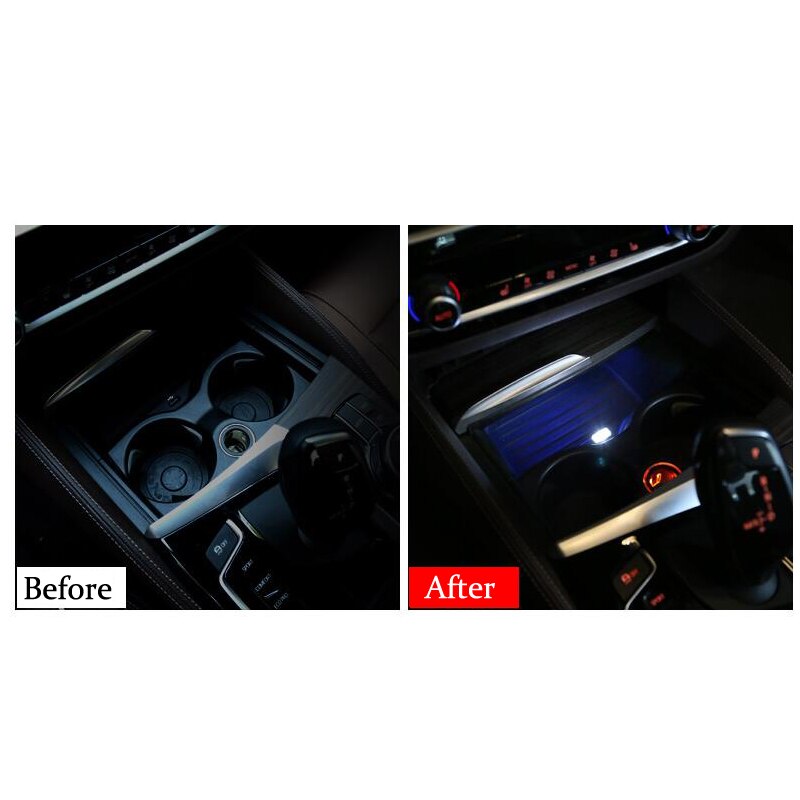 Car Styling Cup Holder storage box light USB Decorative For Mercedes Benz A C E S Class W205 W213 W222 amg GLC CLS CLK CLA SLK
