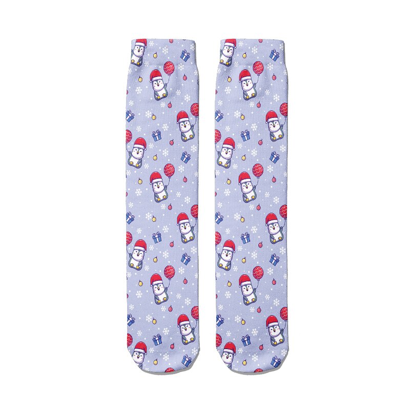 Calzini in cotone pinguino con stampa 3d di moda per donna calzini casuale unisex con pinguino alla caviglia calzini in cotone Kawaii carino autunno primavera: style5