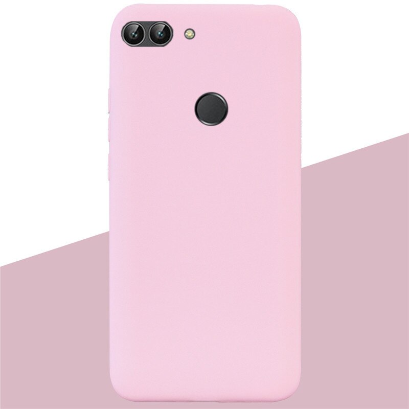 For Huawei P Smart Case TPU Soft Silicone Candy color Back Cover Phone Case For Huawei P Smart FIG-LX1 PSmart Case Fundas: 11 Light Pink