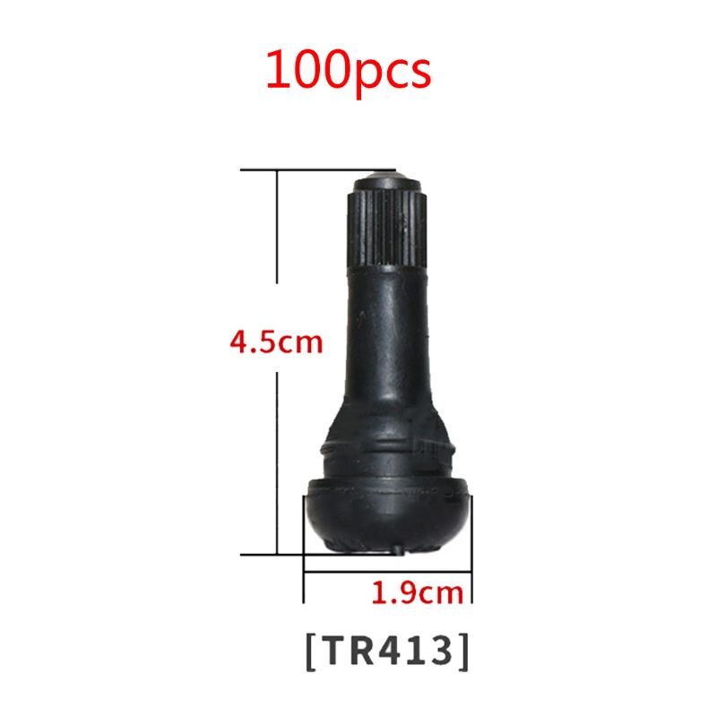 100Pcs TR414/TR413/TR412 Rubber Tire Valve Cap Vehicle Car Truck Tubeless Tyre Valve Stem Cover Zinc Alloy Rubber Tire Stem Cap: TR413