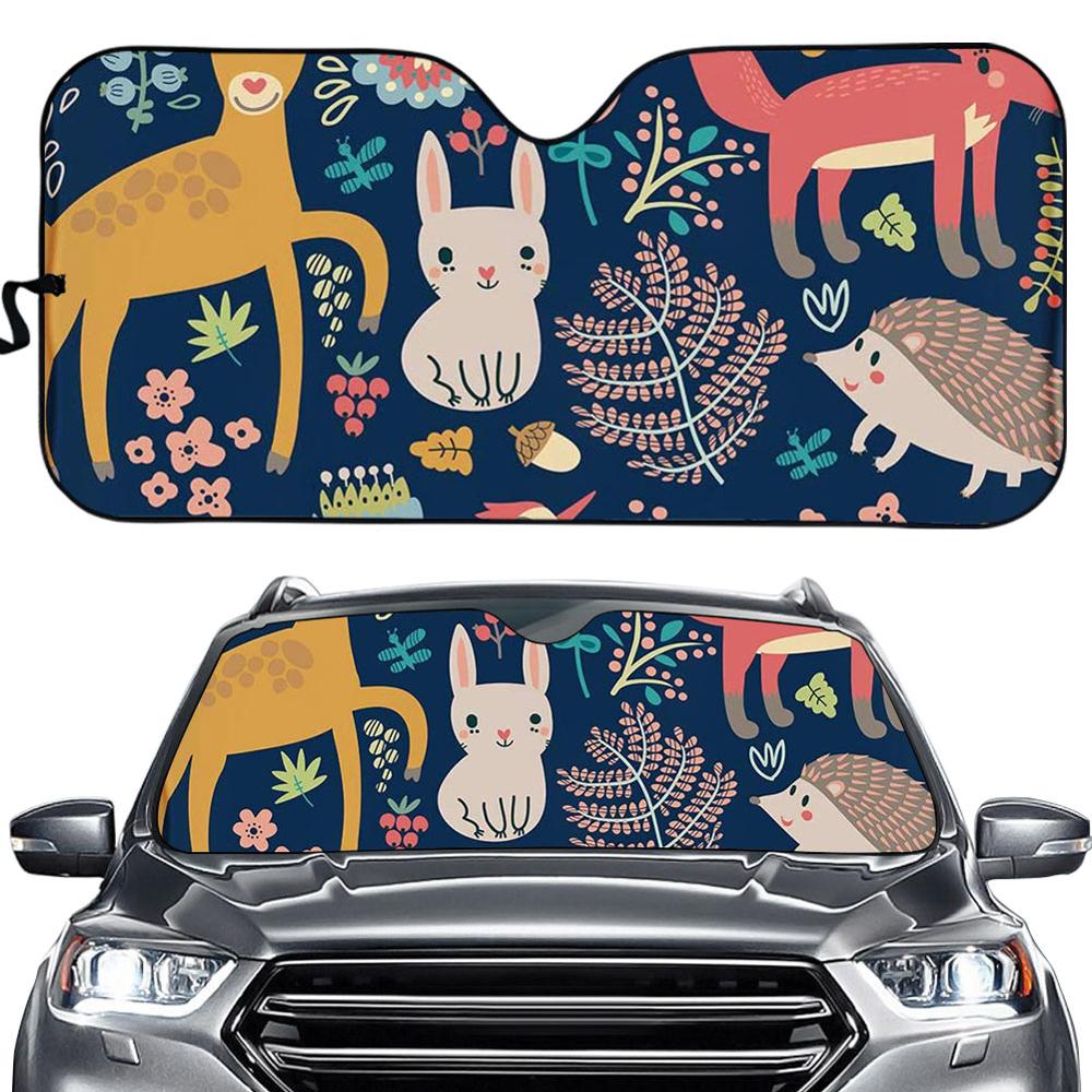 Cartoon dinosaurus hoes universele pasvorm auto zonnescherm auto raam blind blokkeert schittering van de zon/uv/hitte houdt uw auto koel blokkerker: Bbd 0178hc.