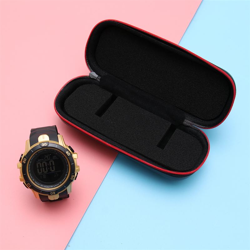 Estuche de goma EVA portátil para reloj, soporte con cremallera, caja de embalaje anticaída impermeable, almacenamiento, de viaje, colección