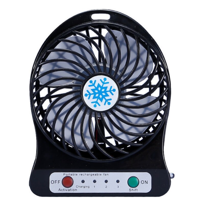 Portable Rechargeable Mini Fan Air Cooler Mini Desk Fan USB Cooling Rechargeable Handheld Fans: Black