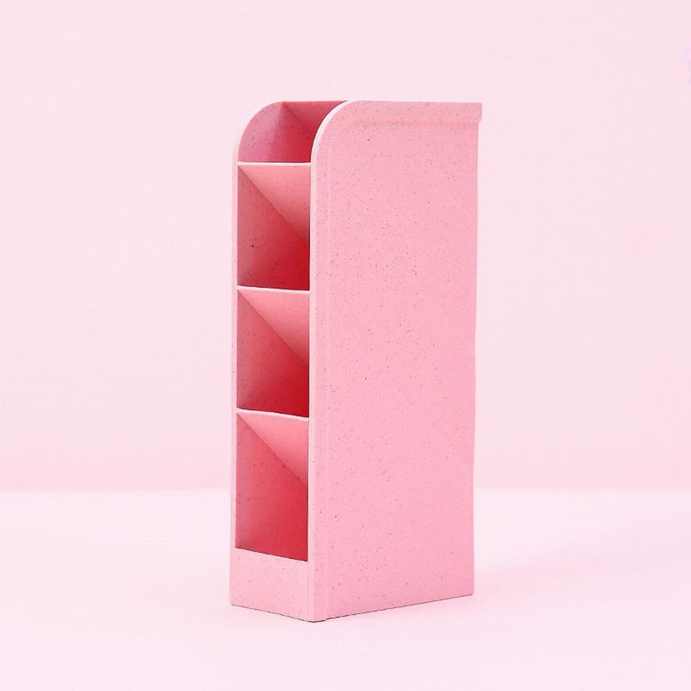 Diagonal Pen Holder Student's Stationery Storage Box Multi-functional Desktop Organizer: Pink01