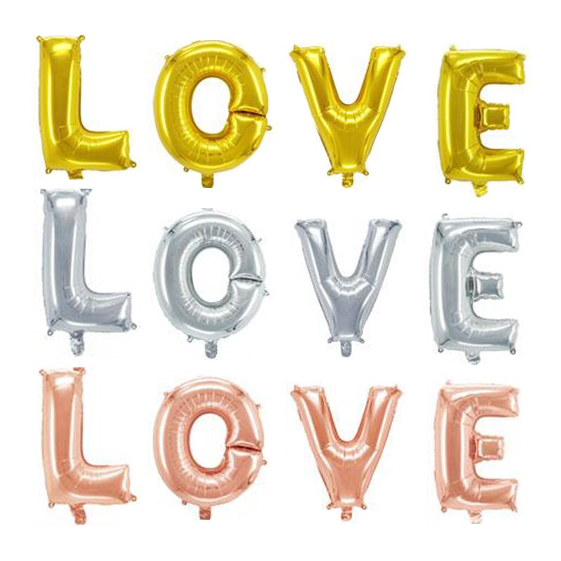 4 stk brev kærlighedsballoner valentinsdag tillykke med fødselsdagen kæreste bryllup jubilæum dekoration folie aluminium ballon