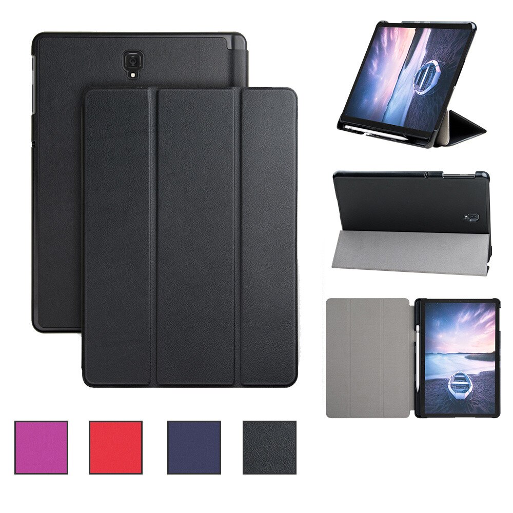 Slim Folio Case Cover Voor Samsung Galaxy Tab S4 10.5 Inch Wake/Sleep Slim Case Cover W/pen Houder Shockproof