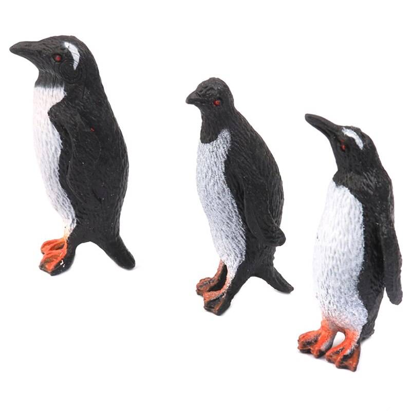 Plastic Penguin Ocean Animal Toy Model 8pcs Black + White