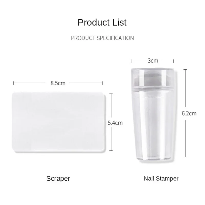 Silicone Transparent Template Seal Stamper Scraper Stamping French Manicure Plate Stamp Stencil Nail Stamp Art Embossing Tools