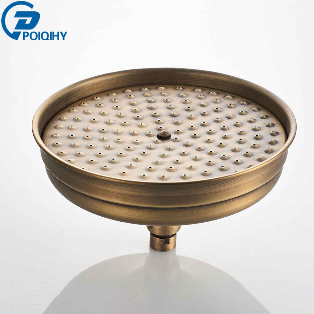 Poiqihy Messing Golden Regendouche Douchekraan Hoofd Badkamer Vervangen Regen Douchekop Antieke Messing Douchekop Accessoire: Antique Brass C