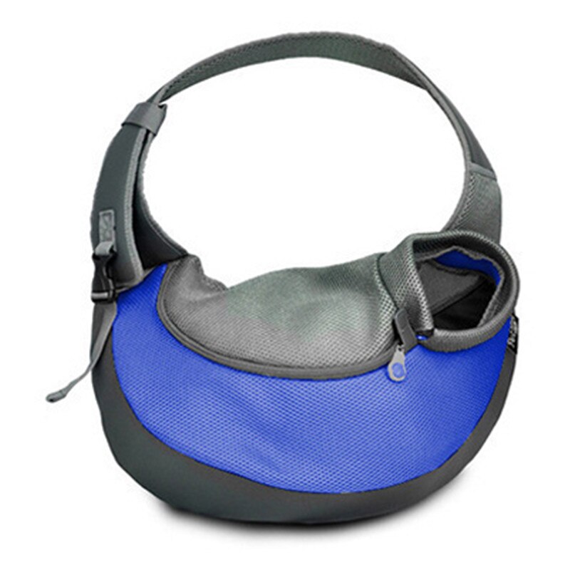 Bolsa de transporte para mascotas con manos libres, mochila de viaje para exteriores, bandolera para chihuahua, perro pequeño y gato.: Azul / S