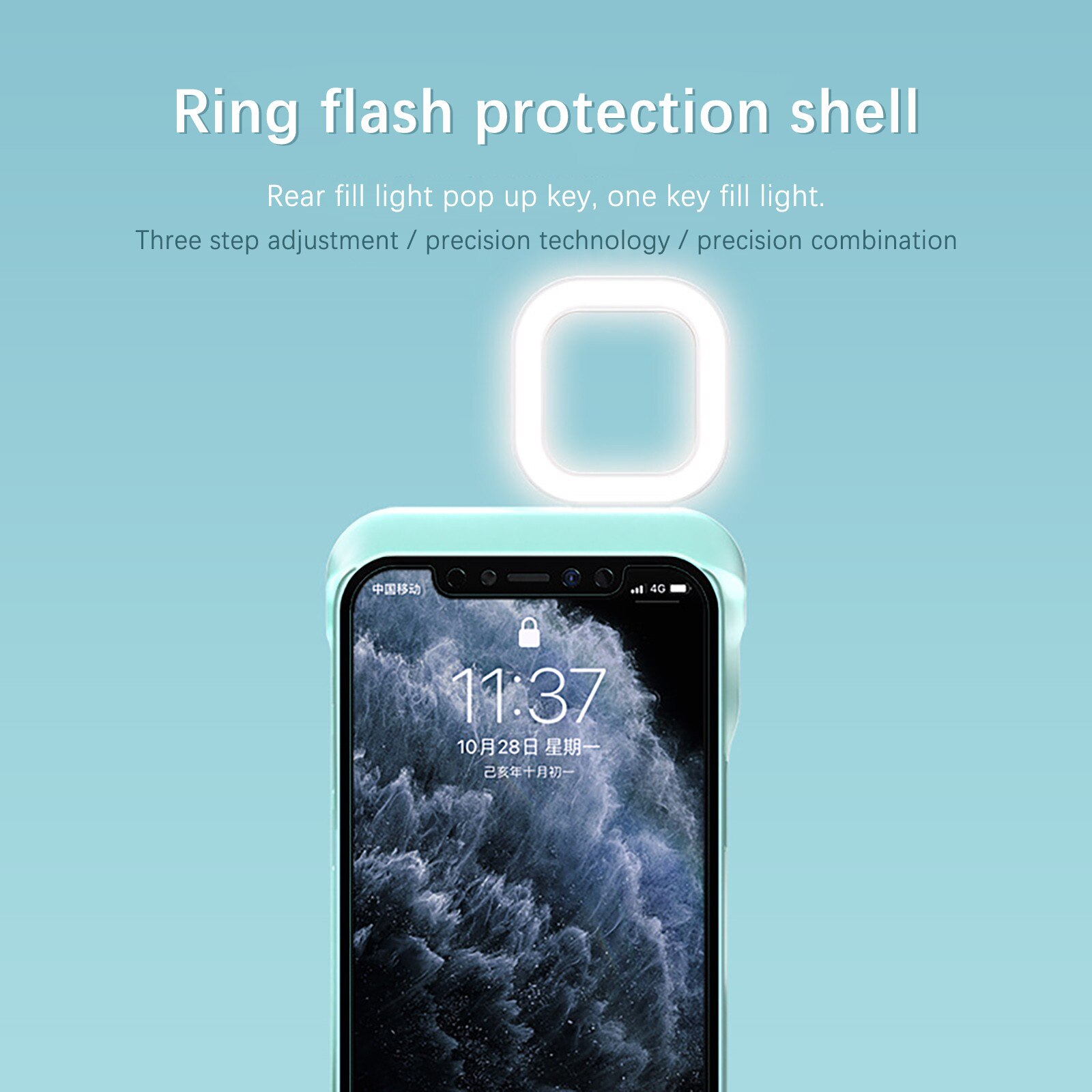 1pcs Fill Cell Phone Case Light Fill Light Selfie Beauty Ring Flash Mobile Phone Case Stable Shell Perfect For Iphone