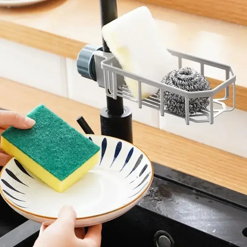 Verstelbare Aanrecht Afvoerrek Spons Opslag Kraan Houder Zeep Afdruiprek Plank Mand Organizer Badkamer Accessoires Hanger