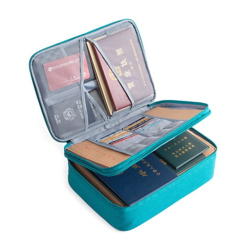 Double Layer Document Ticket Bag Zipper Storage Large Capacity Certificates Files Organizer Home Travel