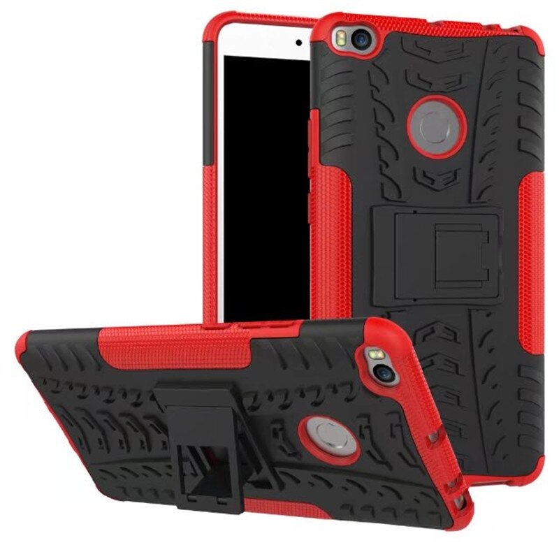 Peaktop For xiaomi mi max 2 case xiaomi max 3 Case Hybrid Silicone&amp;TPU Armor Hard Phone casse For Xiaomi Max 3 Mi Max2 Funda: for xiaomi max 2 / red