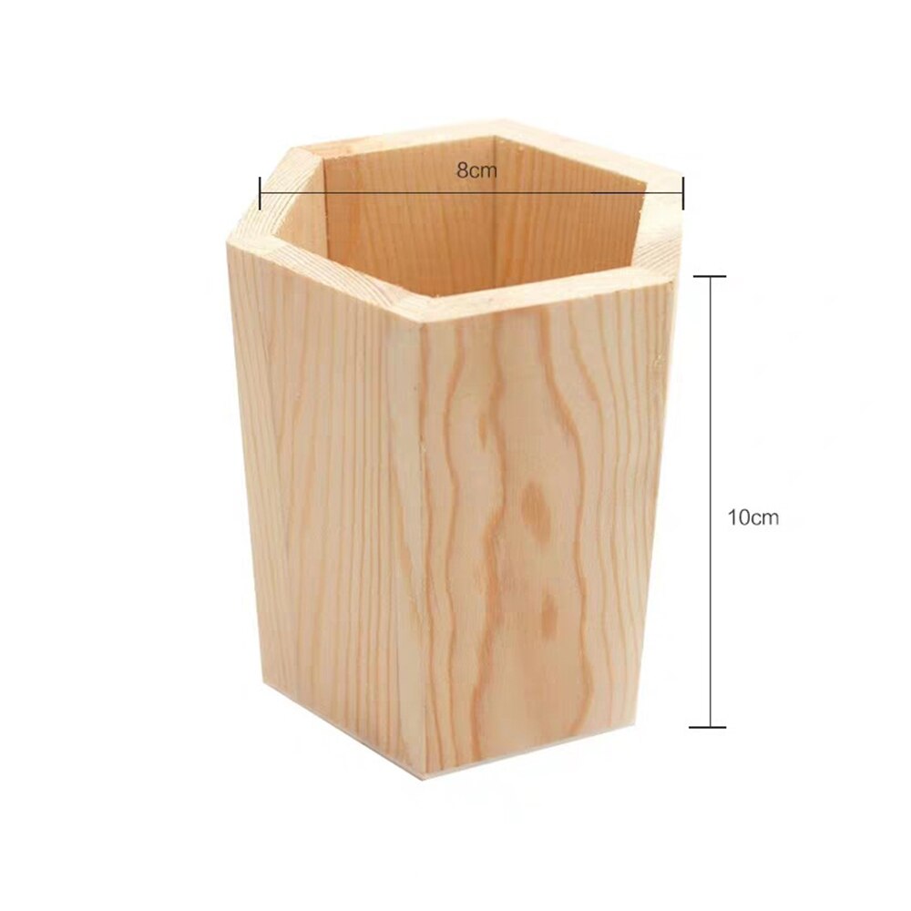 Round Wooden Wood Desktop Desk Organizer Accessories Pen Pencil stand Holder Storage Case Office Organizer School Supplies