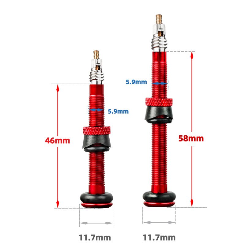 2 Stuks/1 Paar Fiets 46/58Mm Presta Ventiel Voor Racefiets Tubeless Carbon Velg Aluminium messing Air Valve