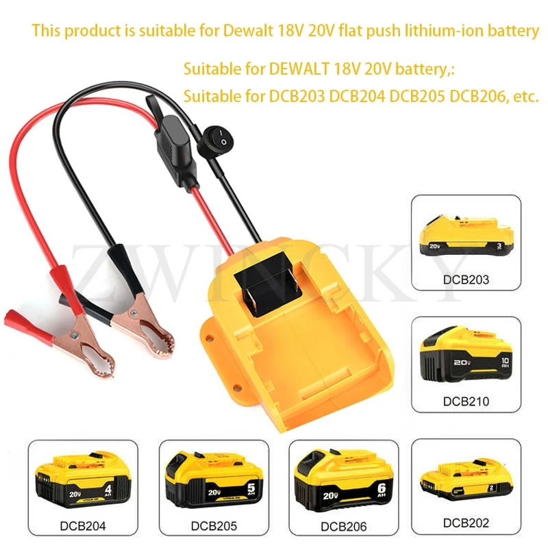 Adaptateur de batterie pour Makita/Dewalt/Milwaukee, convertisseur de batterie Li-Ion 18V 20V, connecteur d'alimentation avec fusible équipé
