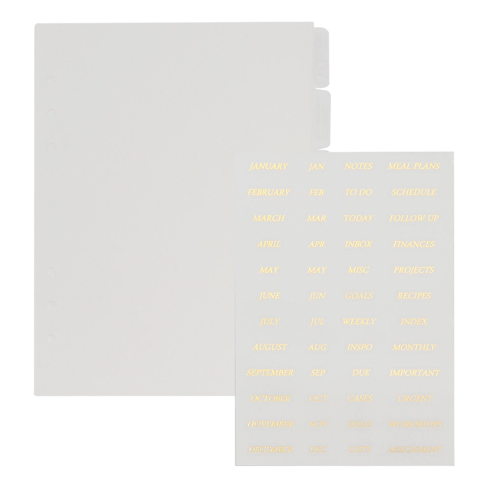 Loose Leaf 6 Ring A5 Binder Index Dividers Clear A5 Separators 6 Tabs For Dividers