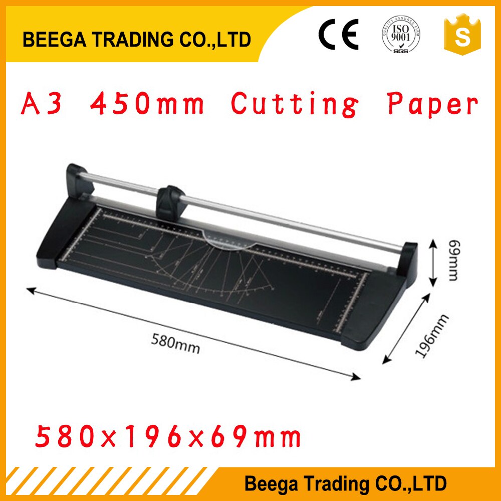 Portable A3 (580X196X69MM) Manual Paper PVC Cutter Rotary Trimmer Fast for Choose