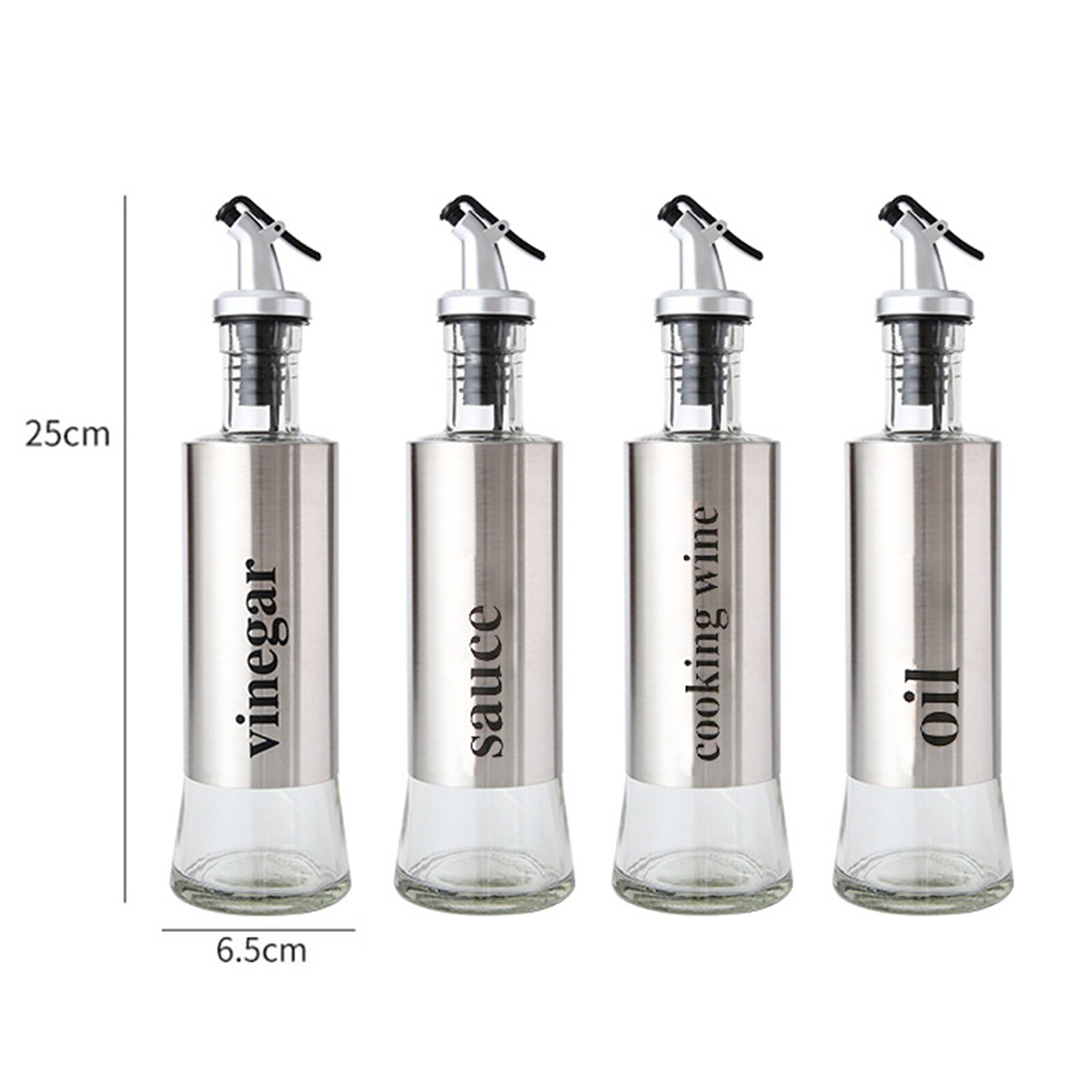 Rostfritt stål och glas olivolja cruet flaska, vinäger dispenser, krydda soja sås cruet flaska, läckage ,300 ml, köksredskap