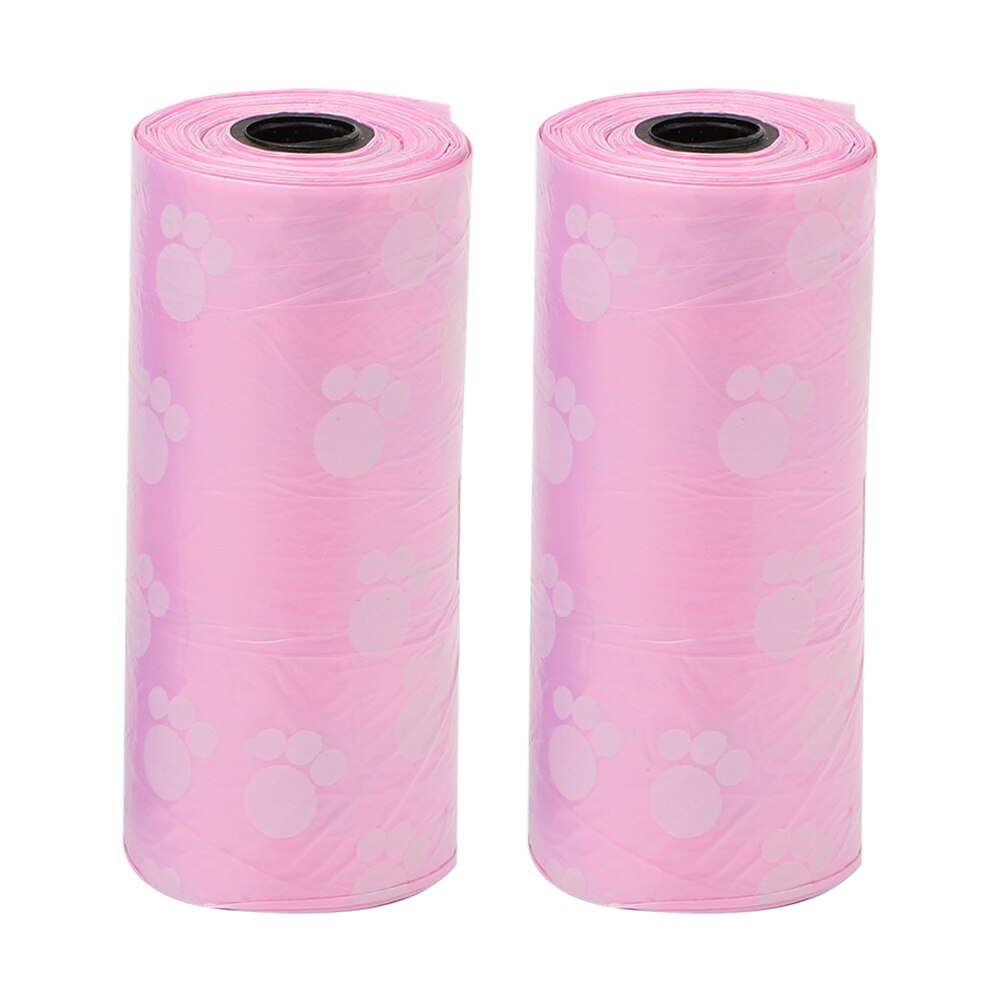 2 Rolls 30 Pcs Cat Dog Poop Bags Home Clean Refill Garbage Bag Degradable Outdoor Pet Waste Clean Poop Bags Printing Pet Supply: Pink
