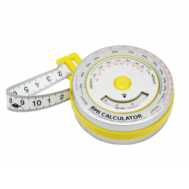 BMI measure tape BMI Calculator Health Tape Measure Mass Index with Retractable: alum yellow