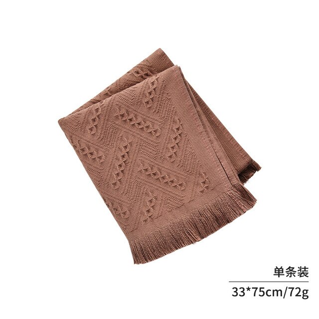 33x75cm off white/grey/pink/grey color cotton jacquard face towel fringe towels wedding household towels adult: Brown