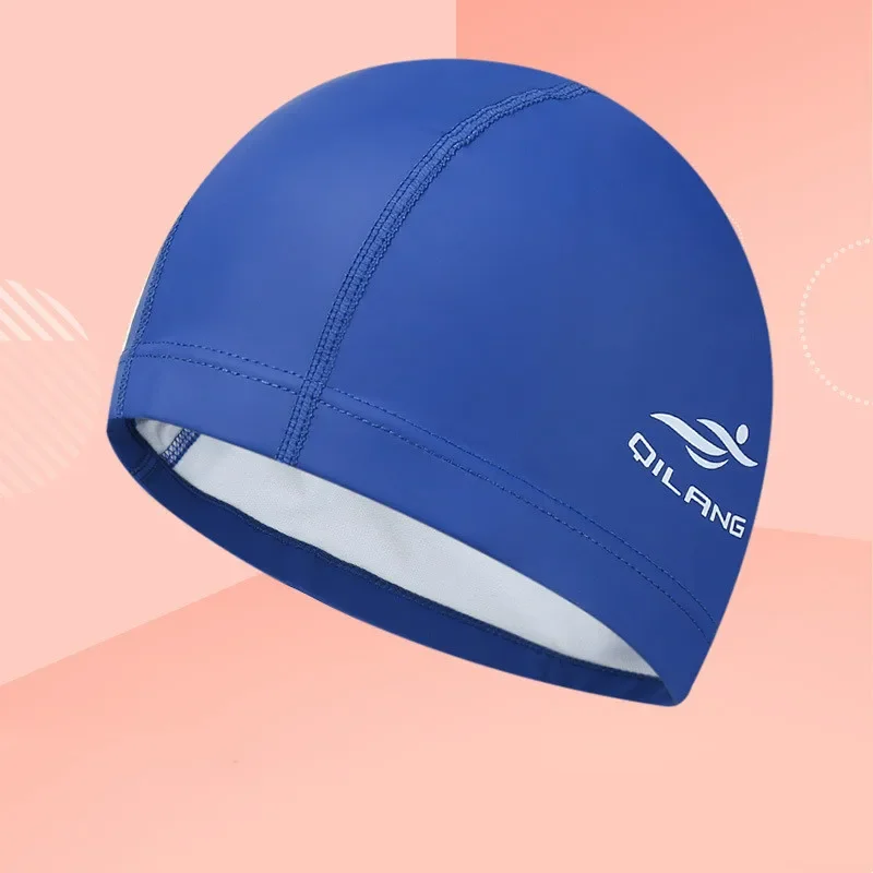 Swimming Caps PU Waterproof Unisex Women Men Swim Hat Stretch Elastic Swimming Pool Accessories Swimming Cap Ear Protection: green