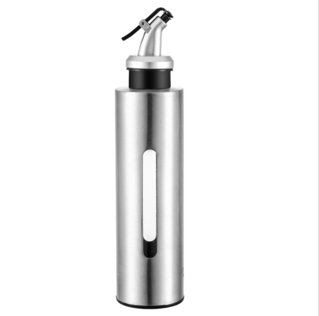 Distributeur de bouteille d'assaisonnement de cuisine bouteilles de burette d'olive récipient de vinaigre bouteille de distributeur d'huile en acier inoxydable étanche: Large