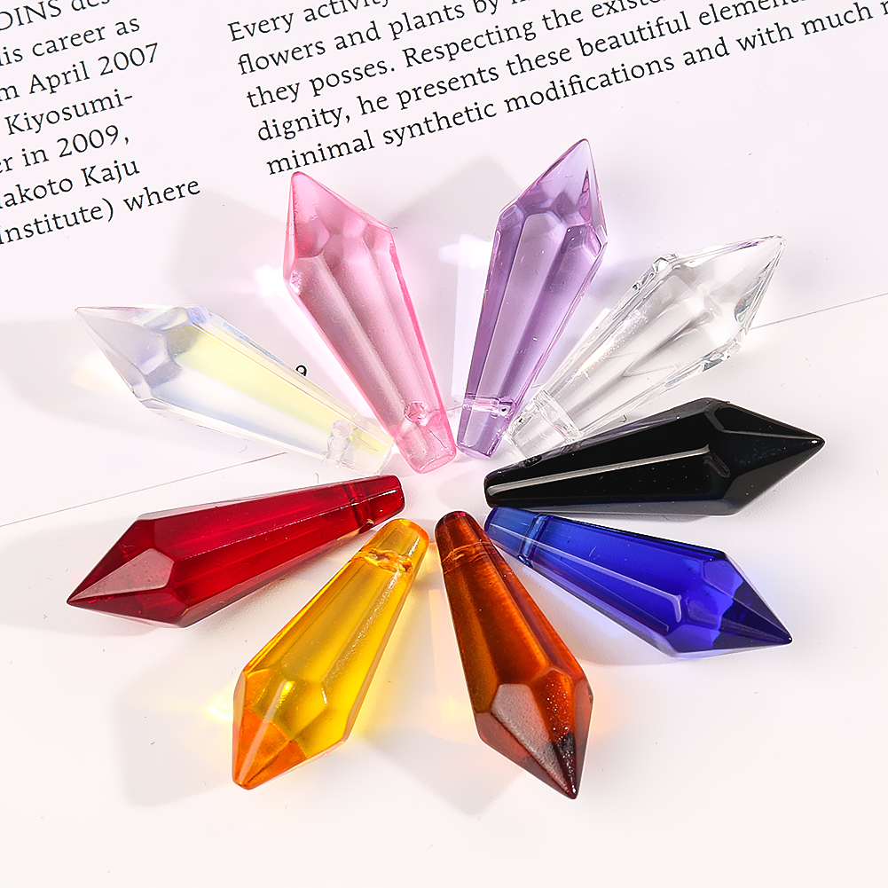 10Stck Bunte Kristall Spitzen Perlen Kronleuchter Kristalle Lampe Prismen Anhänger Sonne Fänger DIY Hause Hochzeit Party Hängen Dekor