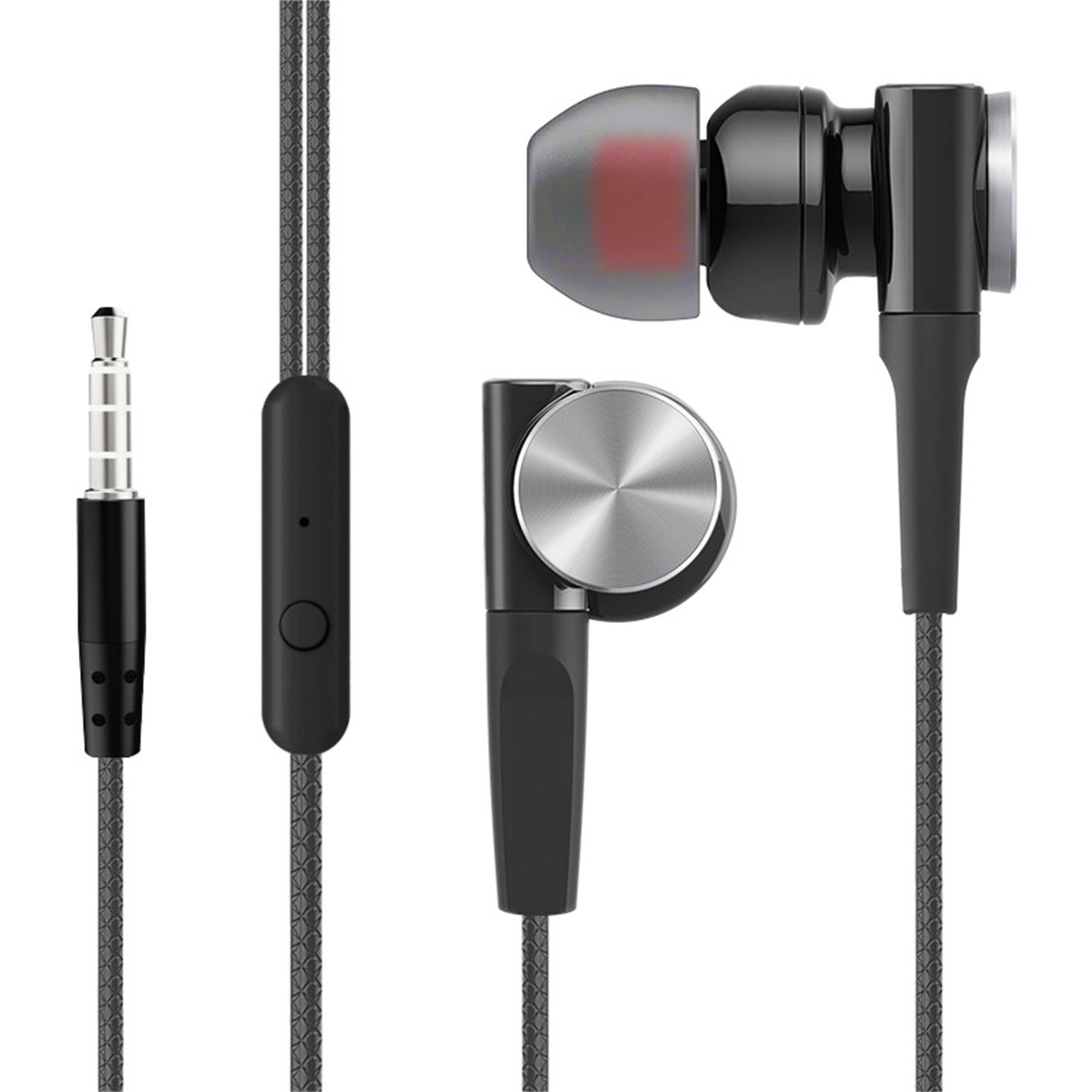 Kabelgebundene Kopfhörer mit Mikrofon für Laptop-Kopfhörer, In-Ear-Kopfhörer mit Mikrofon, 3,5-mm-Kabel-Ohrhörer für Telefon und Android: Blau