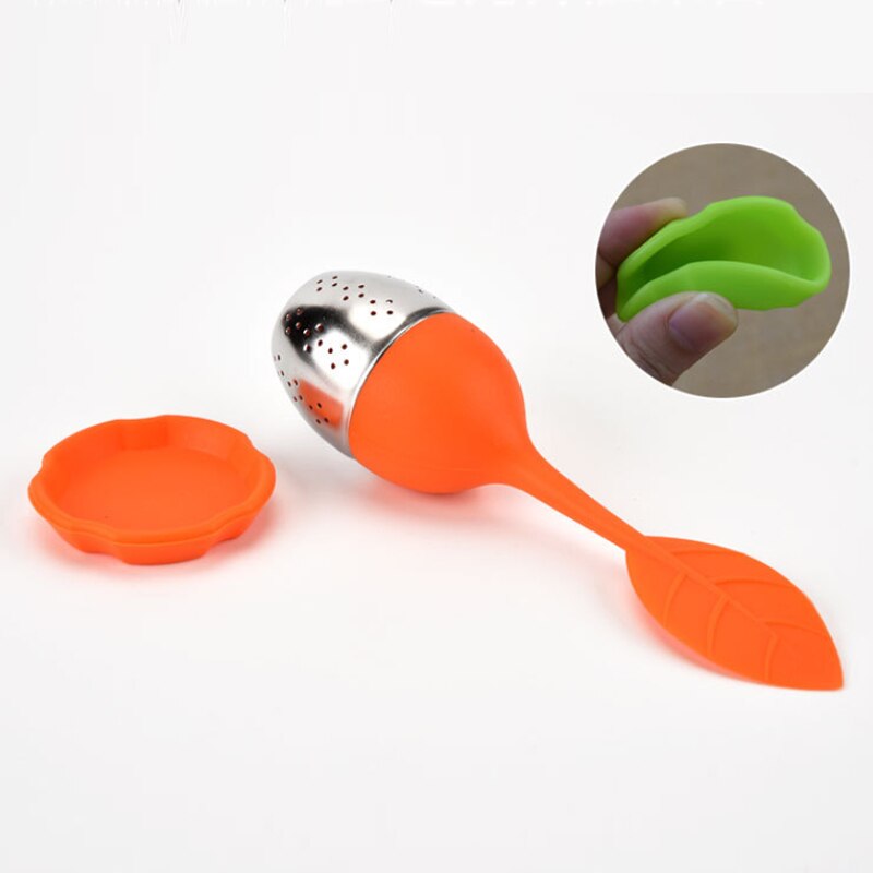 Sachet à thé en forme de feuille 1 pièces | Dispositif de brassage, filtre à épices végétales, Silicone Durable, accessoires pour thé