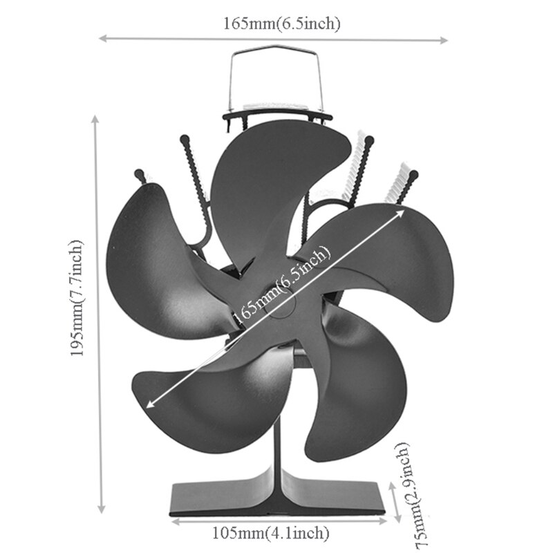 Eco-Friendly on Chimney for Wood Log Burner SF302G with Stove Thermometer Heat Powered Fan Heating Necessary Supplies