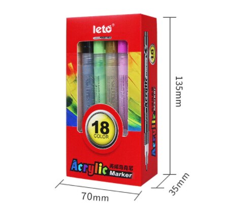 Acrylic Paint Marker Pen Art Painting Greeting Card Ceramic Tire Touch-up Paint Plastic Plaster Concrete Marker Pen Dedicated: 18 colors