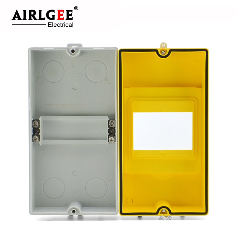 Yellow 4 ways outdoor waterproof power box plastic household wiring breaker distribution box