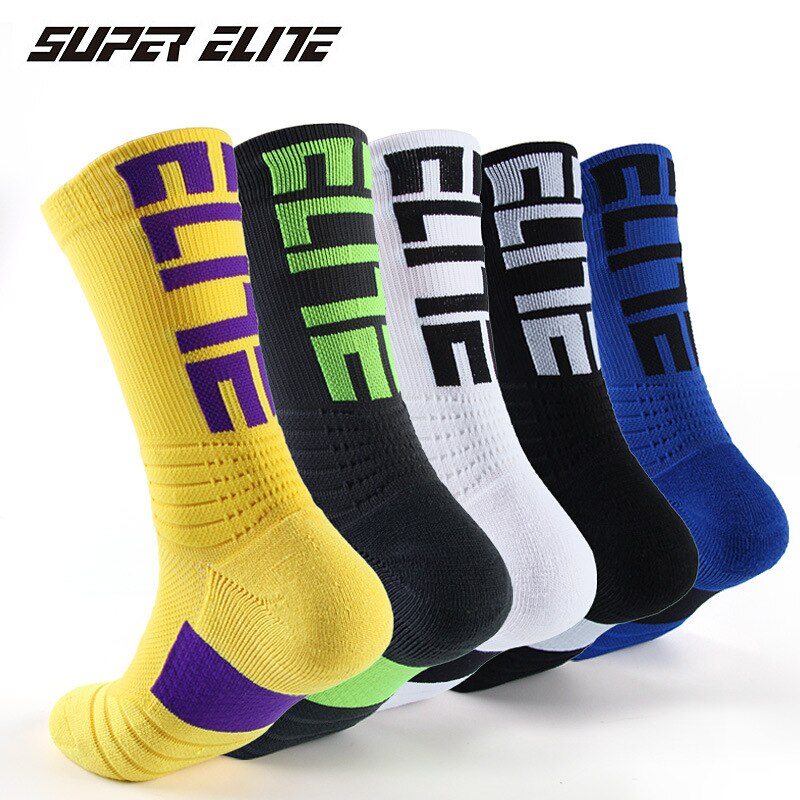 Men's Elite Sports Socks Basketball Anti-slip Thickened Terry Damping Anti-shock Socks Personal Letters Knitting Socks
