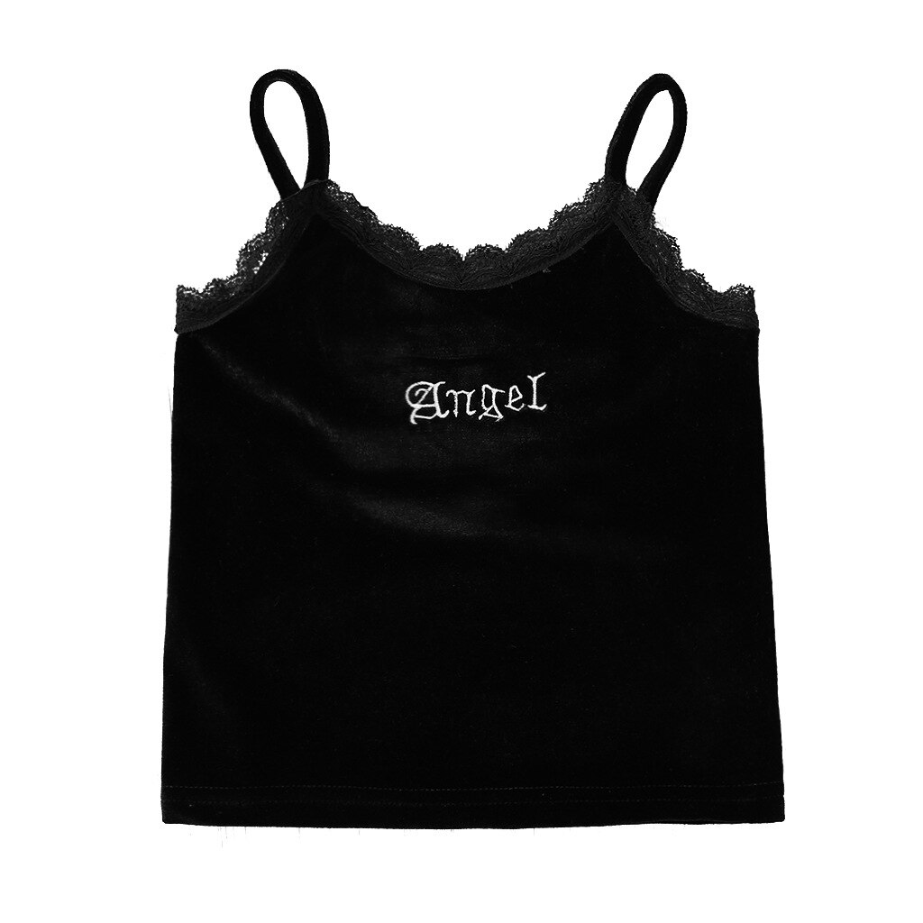 2021 estate bambini Casual cinturino in cotone ricamo lettera pizzo nero neonata o ragazzi T-shirt 3-10T