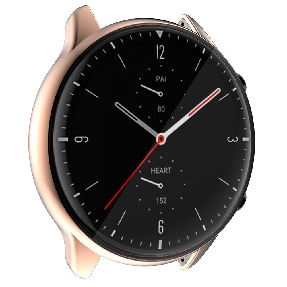 Tpu macio caso capa para amazfit gtr 2 assista protetor completo borda quadro escudo proteger pára-choques para xiaomi huami amazfit gtr2 assista: Rose gold