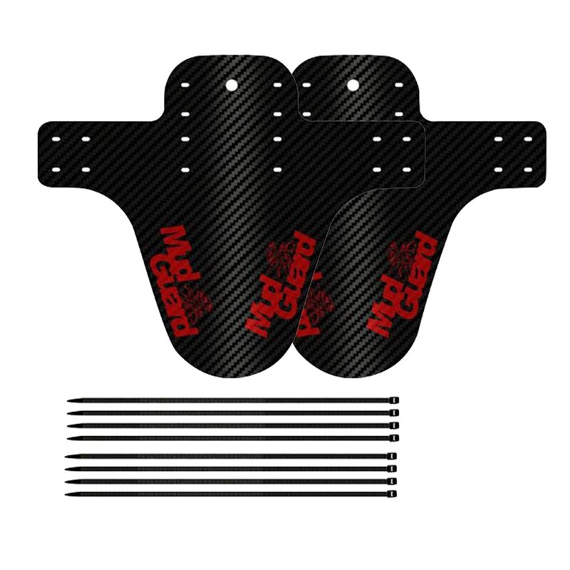 2 Stuks Mountainbike Spatbord, Spatbord, Voor En Achter Fiets Spatbord, Rood: Default Title