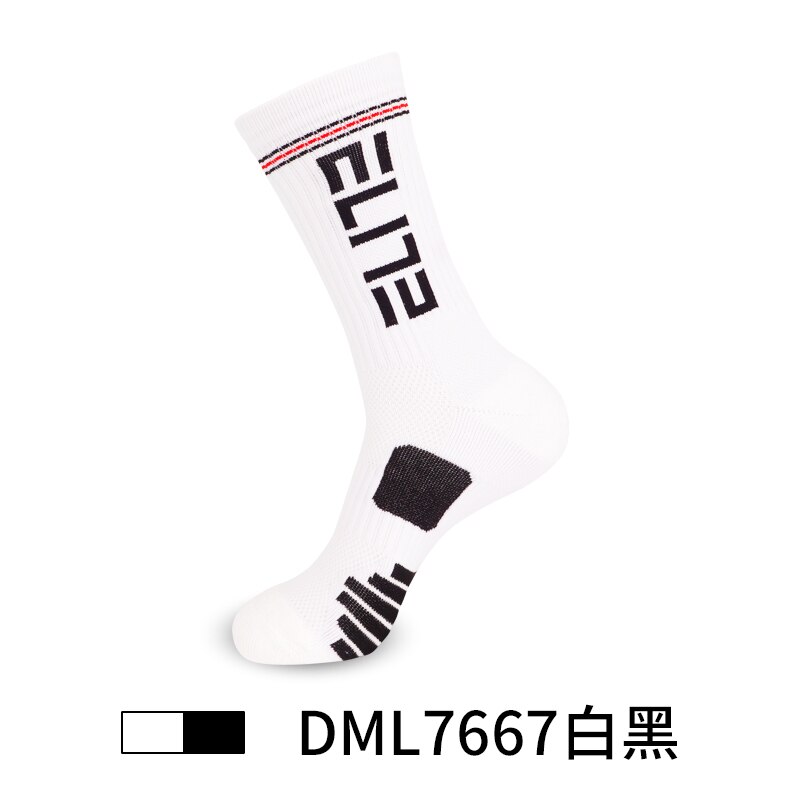 Oddychające sportowe pończochy moda Running praktyczne skarpety treningowe profesjonalny ręcznik dolny kosz pończochy: White and Black 7667