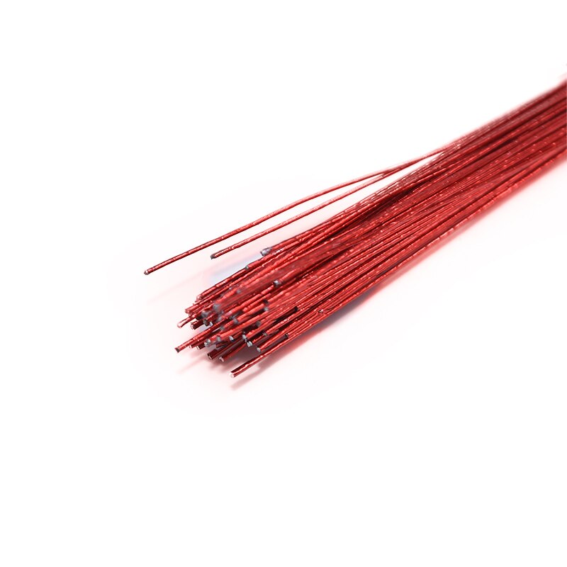 25pcs/lot Stocking Flower Wire #26 Paper Wire Commonly Used Iron Wire For DIY Nylon Stocking Flower Making Material Accessory: T05 red