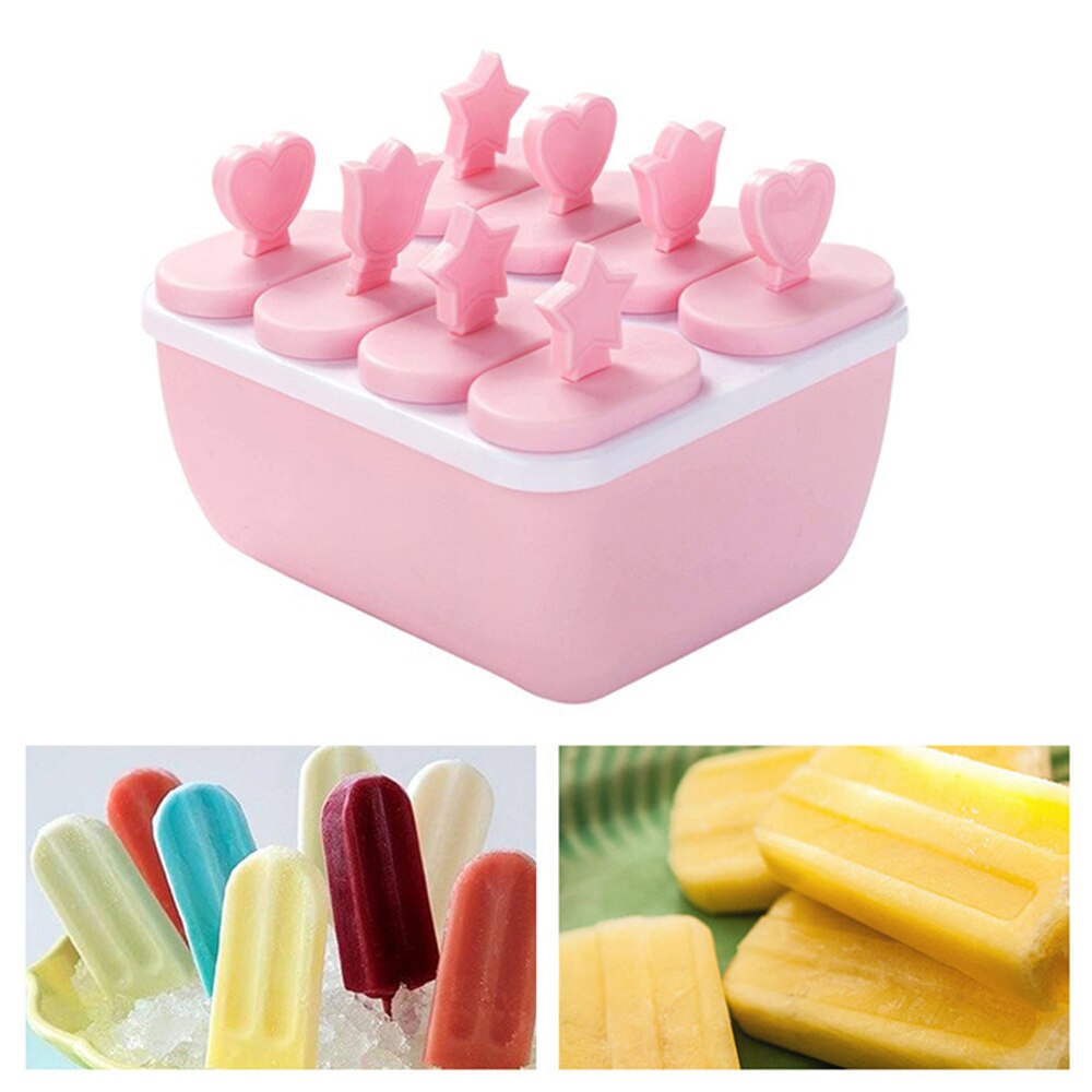 8 Cell Kitchen Ice Cube Molds Reusable Popsicle Maker DIY Ice Cream Tools Kitchen 6/8 Cell Lolly Mould Tray Bar Tools