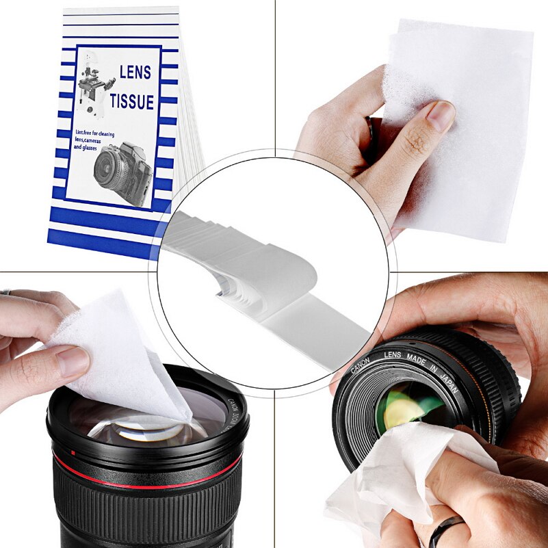 Papel óptico suave para limpieza de lentes de cámara, toallitas blancas para limpiar pañuelos, polvo, folleto para filtro de pantalla de vidrio, 50 hojas
