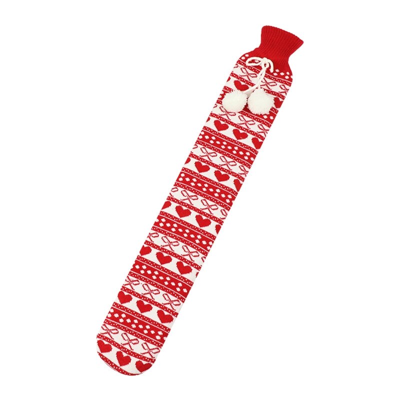 QX2E 2000Ml Pluche Gebreide Cover Waterfles Lange Strip Vorm -Water Zak: E