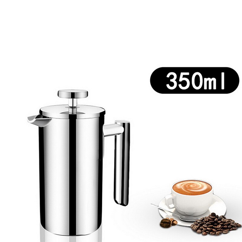350/800/1000ML Coffee Pots Double Layer Stainless Steel Coffee And Tea Maker French Press Heat Preservation Mug: 350ML