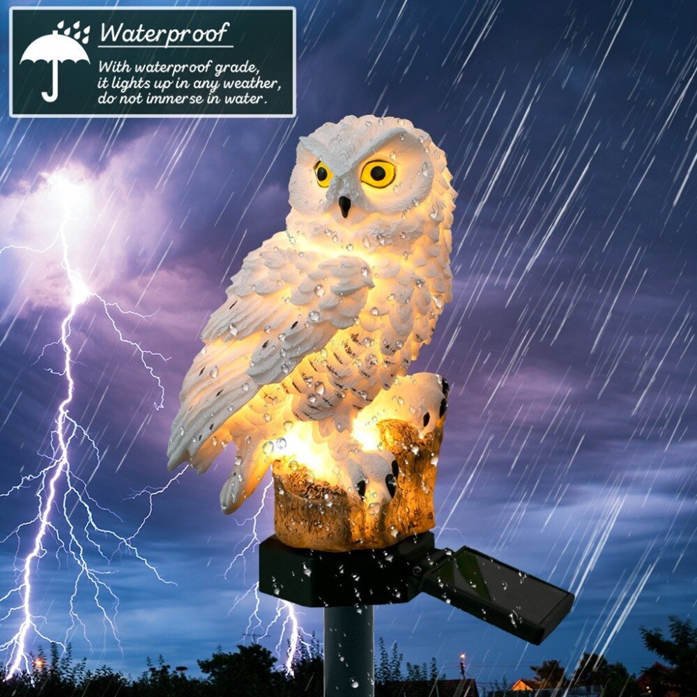 Luci da giardino a LED gufo statue Decor luce notturna pannello solare striscia LED ornamento da giardino percorso esterno lampade da pannello per prato sculture