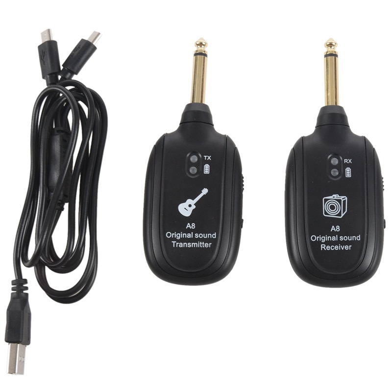 Uhf Guitar Wireless System Zender Ontvanger Ingebouwde Oplaadbare Draadloze Gitaar Zender