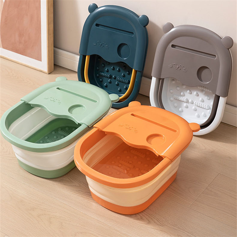 1pcs Foldable Foot Bath Bucket Massage Foot Wash Basin Home Laundry Tub Bucket Adult Foot Bath Basin Bathroom Accessories