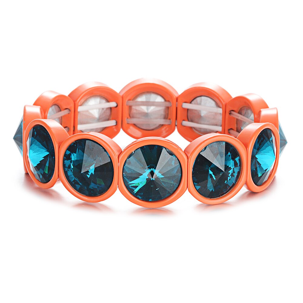 Bracelets en cristal couleur bonbon arc-en-ciel, bijoux avec trou en émail, bracelet bohème pour femme  s192: S192-14